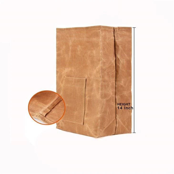 Green Field Waxed Canvas Fabric Foldable Lunch Bags for Sales